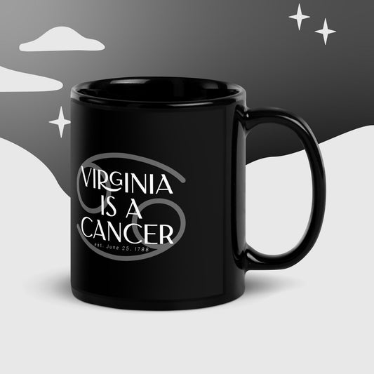 Virginia/Cancer Black Glossy Mug