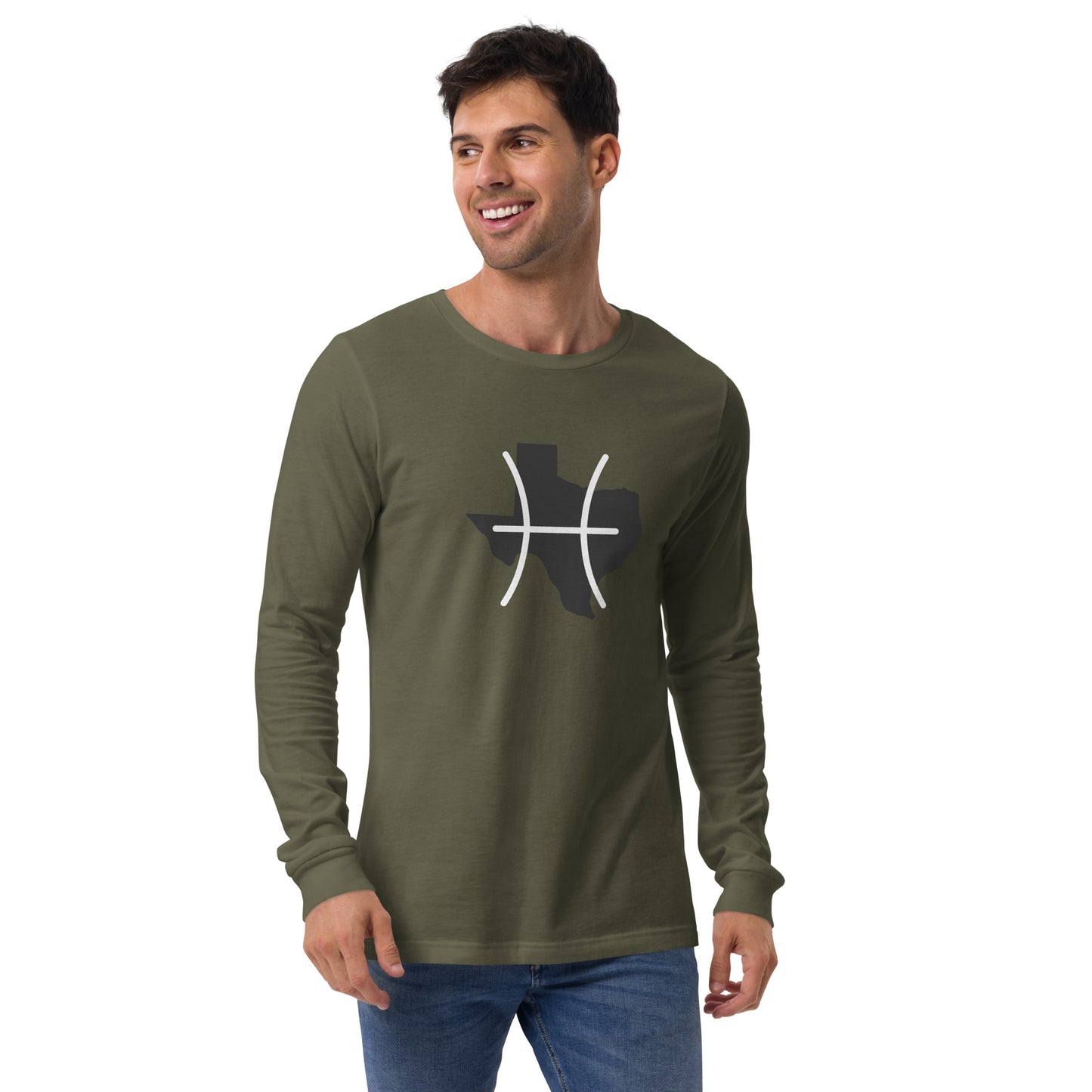 Texas/Pisces Unisex Long Sleeve Tee (Zodiac/State)