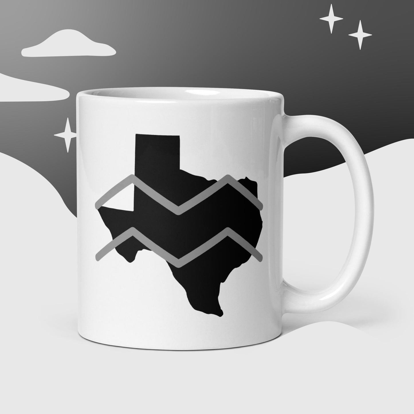 Texas/Aquarius White Glossy Mug (Zodiac/State)