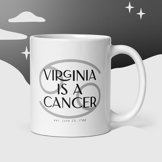 Virginia/Cancer White Glossy Mug