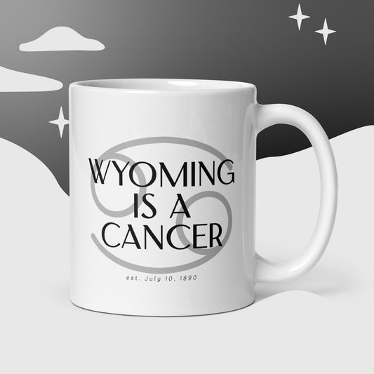 Wyoming/Cancer White Glossy Mug